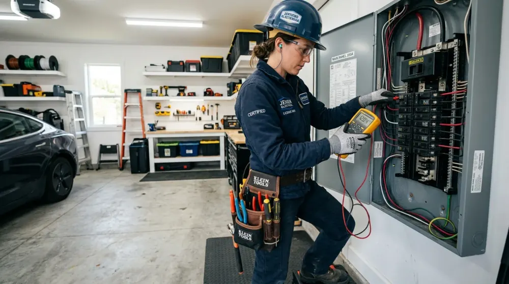 Oregon Master Electrician Testing Breaker Panel